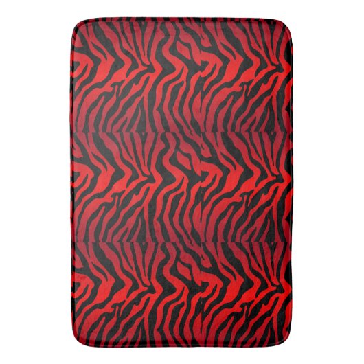 Zwart en rood, gestreepte Zebra Badmat (Voorkant Verticaal)