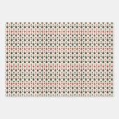 Zwart en rood Gitaar Hart Patroon op Off-White Inpakpapier Vel (Voorkant)