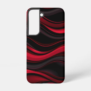 Zwart en rood golvend patroon Stout abstract ontwe Samsung Galaxy Hoesje