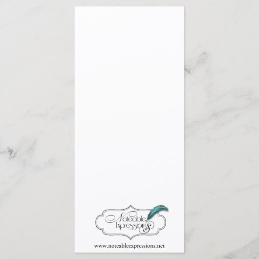 Zwart en Rood Gothic Scroll Bruiloft Menu (Achterkant)