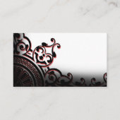 Zwart en Rood Gothic Scroll Bruiloft Plaats Kaart Plaatskaartje (Achterkant)