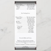 Zwart en Rood Gothic Scroll Bruiloft Programma Programmakaart (Achterkant)