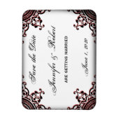 Zwart en Rood Gothic Scroll Save the Date Magneet (Verticaal)