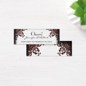 Zwart en Rood Gothic Scroll Wedding Drink Ticket Mini Visitekaartjes (Bureau)