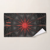 Zwart en Rood Gothic Spiderweb Monogram Pickleball Handdoek (Handdoek)