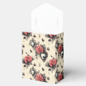 Zwart en Rood Gotisch Patroon Bedankdoosjes (Geopend)