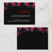 Zwart en rood Gotische Bloemen Dark Enclosure Kaar Informatiekaartje (Voorkant / Achterkant)