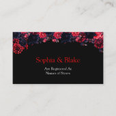 Zwart en rood Gotische Bloemen Dark Wedding Regist Informatiekaartje (Voorkant)