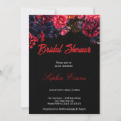 Zwart en rood Gotische Bloemen Donker Vrijgezellen Kaart (Voorkant)