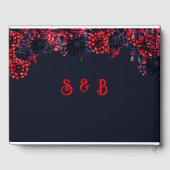 Zwart en rood Gotische Bloemen Donkere bruiloft Gastenboek (Achterkant)