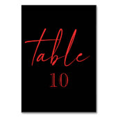 Zwart en rood Gotische Bloemen Donkere Tafel Numme Kaart (Achterkant)