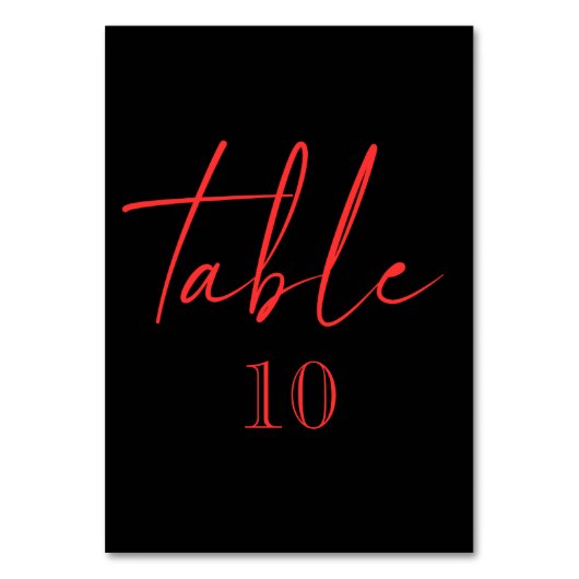 Zwart en rood Gotische Bloemen Donkere Tafel Numme Kaart (Achterkant)