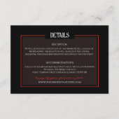 Zwart en rood gotische bruiloft minimalistische in informatiekaartje (Voorkant)