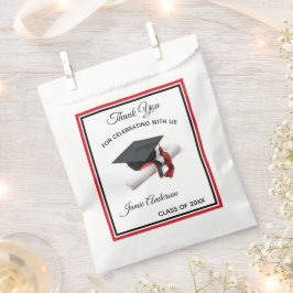 Zwart en rood Graduation Cap & Tassel | Feest Bedankzakje