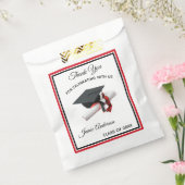 Zwart en rood Graduation Cap & Tassel | Feest Bedankzakje (Gezegeld)