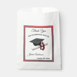 Zwart en rood Graduation Cap & Tassel | Feest Bedankzakje
