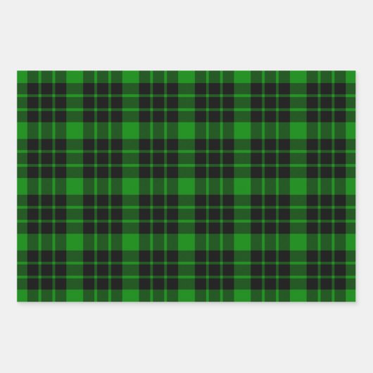 Zwart en Rood, Groen en Blauw Plaid Inpakpapier Vel (Voorkant 2)