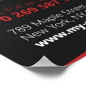 Zwart en Rood Haar Salon, Kapper Poster (Hoek)