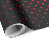 Zwart en rood Halftone Heart Patroon Cadeaupapier (Rol Hoek)