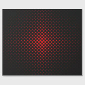 Zwart en rood Halftone Heart Patroon Cadeaupapier (Vlak)