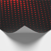 Zwart en rood Halftone Heart Patroon Cadeaupapier (Hoek)