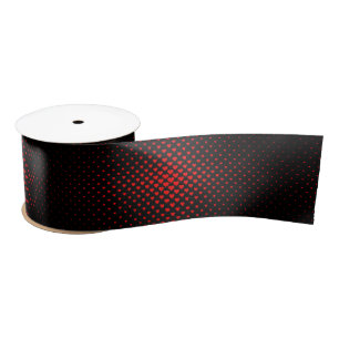 Zwart en rood Halftone Heart Patroon Satijnen Lint