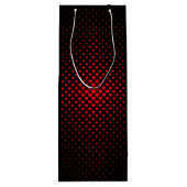 Zwart en rood Halftone Heart Patroon Wijn Cadeautas (Achterkant)