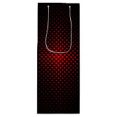 Zwart en rood Halftone Heart Patroon Wijn Cadeautas (Voorkant)
