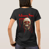 Zwart en Rood Halloween Mama Skull T-shirt (Achterkant)