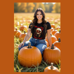 Zwart en Rood Halloween Mama Skull T-shirt