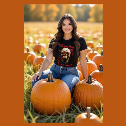 Zwart en Rood Halloween Mama Skull T-shirt