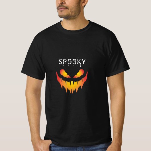 Zwart en rood Halloween T-shirt (Voorkant)