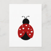 Zwart en rood hart Ladybug Briefkaart (Voorkant)