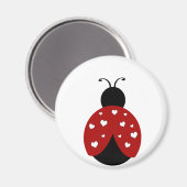Zwart en rood hart Ladybug Magneet (Voorkant / Achterkant)