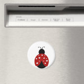 Zwart en rood hart Ladybug Magneet (Insitu (Vaatwasser))