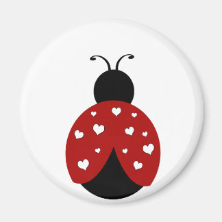 Zwart en rood hart Ladybug Magneet