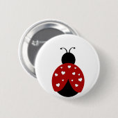 Zwart en rood hart Ladybug Ronde Button 5,7 Cm (Voorkant /achterkant)