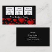 Zwart en rood hart patroon bedrijf logo visitekaartje (Voorkant / Achterkant)