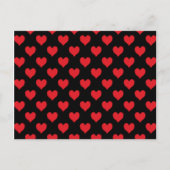 Zwart en Rood Hart Patroon Briefkaart (Voorkant)