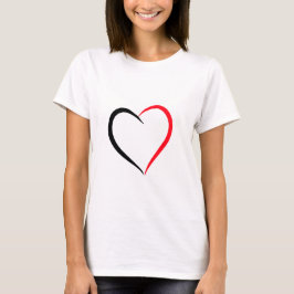 Zwart en rood hart t-shirt ontwerp