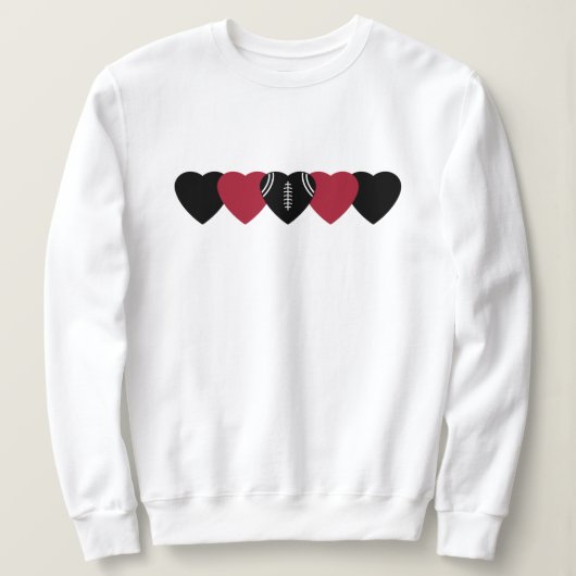 Zwart en rood hart voetbal trui (Design voorkant)