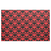 Zwart en rood harten stof (Yard (91,4 cm))
