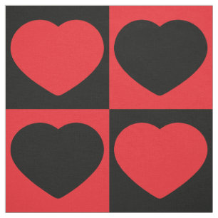 Zwart en rood harten stof