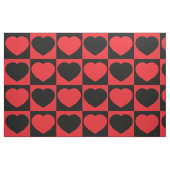 Zwart en rood harten stof (Fat Quarter)