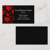 Zwart en rood hartpatroon visitekaartje (Voorkant / Achterkant)