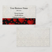 Zwart en rood hartpatroon visitekaartje (Voorkant / Achterkant)