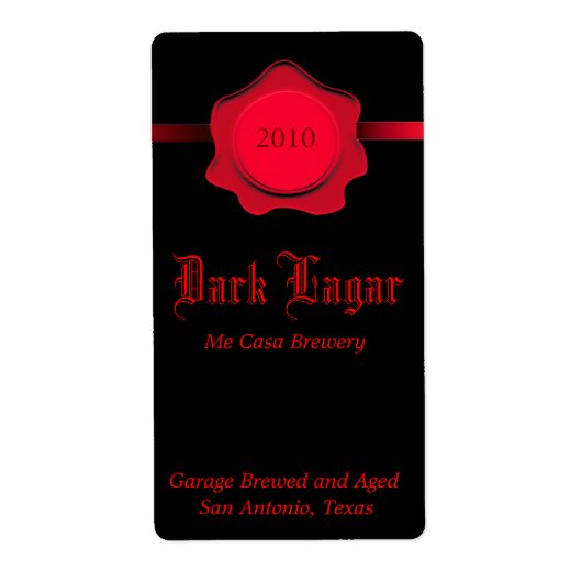 Zwart en Rood Home Made Bier Labels (Voorkant)