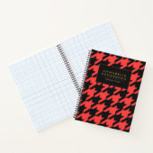 Zwart en Rood Houndstooth Notitieboek (Binnen)