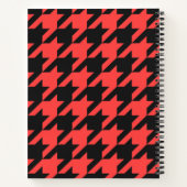 Zwart en Rood Houndstooth Notitieboek (Achterkant)