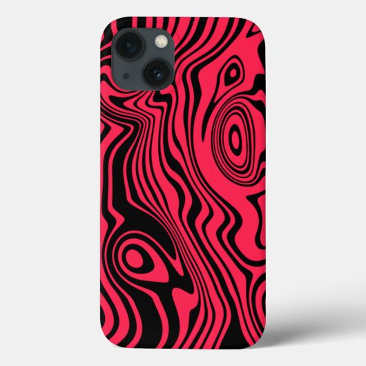 Zwart en Rood iPhone Case - Kies Kleur (Achterkant)